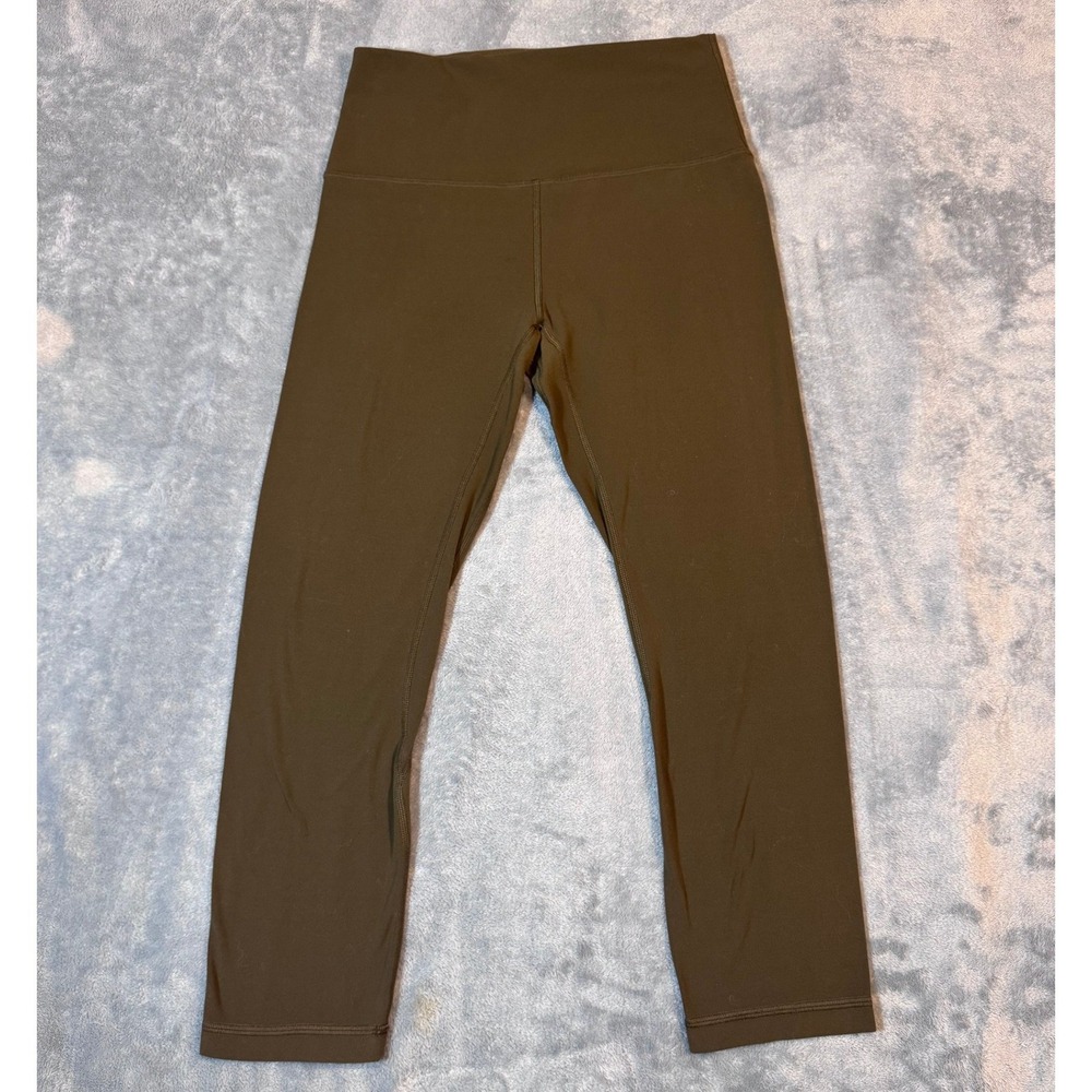 Lululemon Align High-Rise Crop Leggings 6 Dark Olive Nulu Fabric